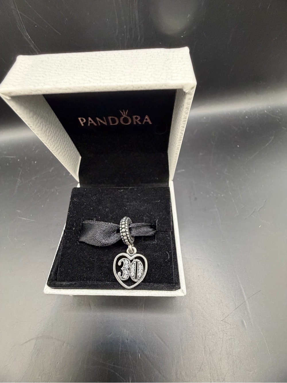 Pandora Sterling Silver 30th Birthday Heart Dangle Charm